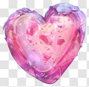 Pink Heart - Pink Gemstone Heart With Shiny Texture Transparent PNG