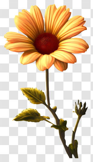 Flower - Yellow Daisy Flower In Bloom Transparent PNG