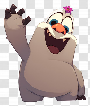 Cartoon Character - Cute Creature With Flower Cartoon Transparent PNG