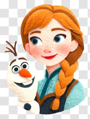 Frozen Anna Holding Olaf - Animated Characters In A Fantasy World Transparent PNG