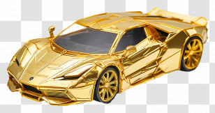 Golden Car - Golden Luxury Sports Car Transparent PNG