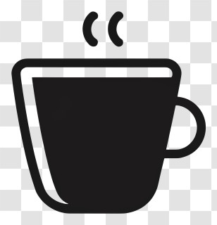 Coffee Cup - Black Coffee Cup Icon With Steam Transparent PNG