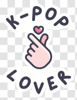 Kpop - K-pop Lover Sign With Hand Heart Gesture Transparent PNG