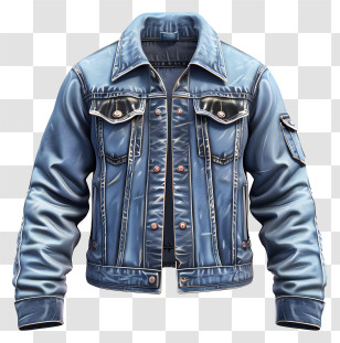 Jacket - Stylish Blue Denim Jacket Transparent PNG