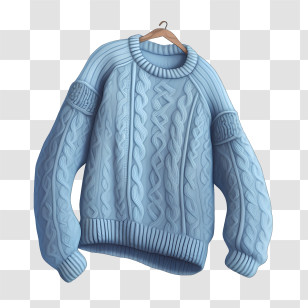 Christmas Sweater - Knitted Blue Sweater Hanging On Hanger Transparent PNG