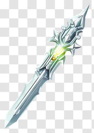 Hand Drawn Diamond Sword - Ornate Fantasy Sword With Glowing Light Transparent PNG