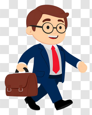 Businessman Holding Briefcase - Cartoon Businessman With Briefcase Transparent PNG