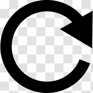 Circular Arrow - Black Arrow In Circular Shape For Refresh Symbol Transparent PNG