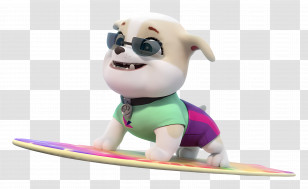 Paw Patrol - Cartoon Dog Surfing On A Board Transparent PNG