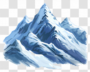 Snow Mountain - Snow-Covered Mountain Peaks In Winter Transparent PNG