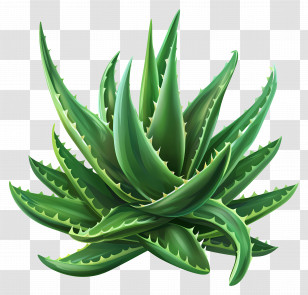 Aloe Vera - Aloe Vera Plant With Thick Green Leaves Transparent PNG
