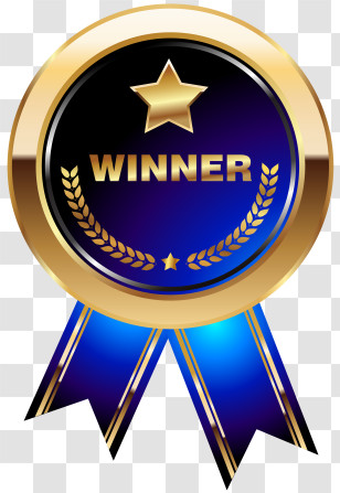 Medal - Winner Badge With Ribbon Design Transparent PNG