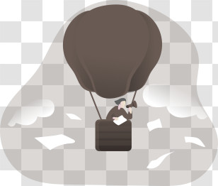 Marketing - Hot Air Balloon In The Sky With Clouds Transparent PNG