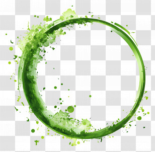 Green Circle Frame - Green Watercolor Circular Frame Transparent PNG