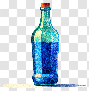 Bottle Of Water - Blue Glass Bottle Transparent PNG
