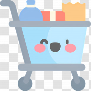 Shopping Cart - Cute Shopping Cart Illustration Transparent PNG