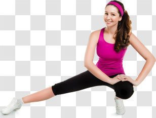 Sports - Woman Stretching In Sportswear Transparent PNG