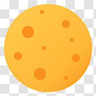 Full Moon - Yellow Moon Icon For Space Concept Design Transparent PNG
