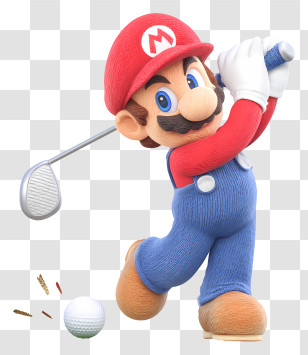 Mario Playing Golf - Character Playing Golf Transparent PNG