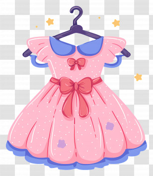 Pink Princess Dress - Cute Pink Dress With Bow Transparent PNG