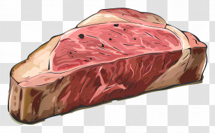 Steak - Raw Juicy Steak Slice Illustration Transparent PNG