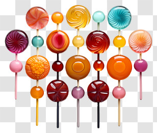 Lollies - Colorful Lollipop Assortment Illustration Transparent PNG