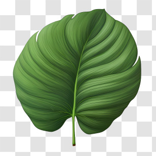 Tropical Leaf - Large Green Leaf Botanical Illustration Transparent PNG