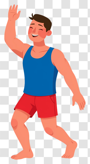Man Feeling Happy - Happy Dancing Man In Casual Outfit Transparent PNG