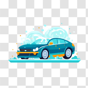 Car Wash - Car Wash With Suds And Sparkling Results Transparent PNG
