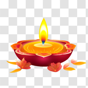 Deepavali
 - Traditional Diwali Diya With Glowing Flame Transparent PNG