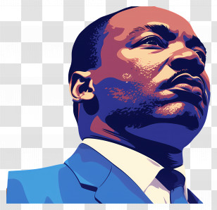 Martin Luther King Day - Bold Portrait Illustration Of A Historical Figure Transparent PNG