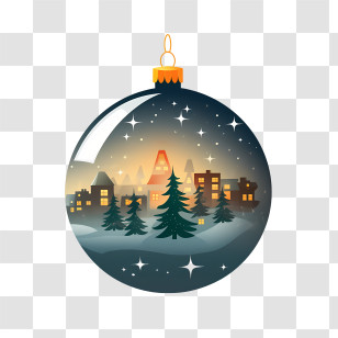 Christmas Ball - Decorative Christmas Tree Ornament With Scene Transparent PNG