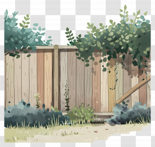 Backyard Fence - Wooden Garden Fence Transparent PNG