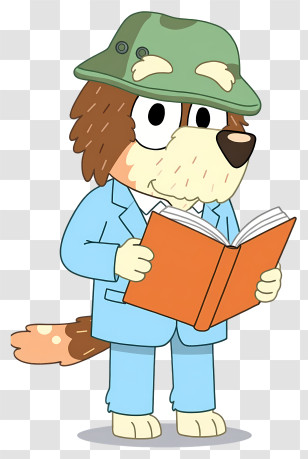 Dog Reading Book - Cartoon Dog In Suit Reading A Book Transparent PNG