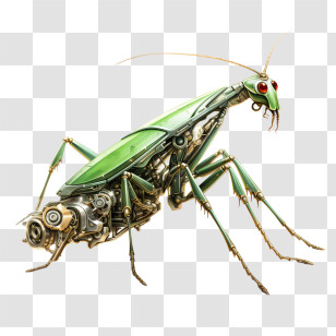 Mantis - Mechanical Mantis Robot With Futuristic Design Transparent PNG