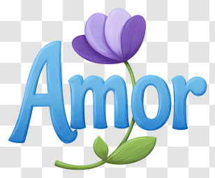 Amor Logo - Amor Floral Text Logo Transparent PNG