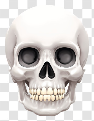 Skull Emoji - Realistic Human Skull Illustration Transparent PNG