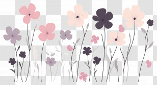Flower Background - Minimalistic Flower Illustration With Soft Pastel Colors Transparent PNG