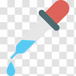 Eye Dropper Tool - Cartoon Dropper With Blue Liquid Droplet Illustration Transparent PNG