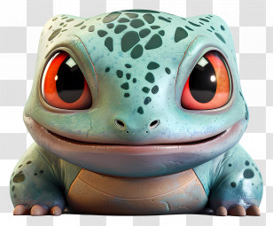 Bulbasaur - Adorable Frog Character With Big Eyes Transparent PNG