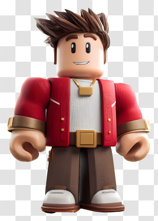 Roblox Man - Roblox Character In Red Jacket Transparent PNG