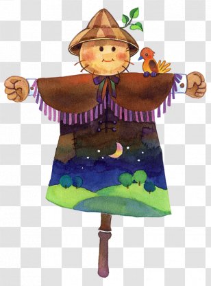 Scarecrow Oil Painting - Purple Transparent PNG