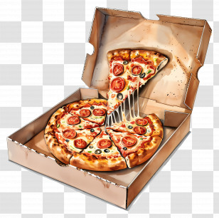 Pizza In Box - Pizza Delivery In A Box Transparent PNG