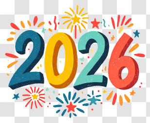 2026 With Fireworks - 2026 New Year Celebration Transparent PNG