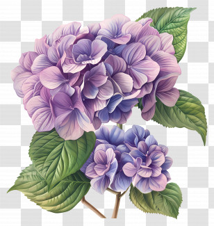 Purple Hydrangea - Purple Hydrangea Flowers Illustration Transparent PNG