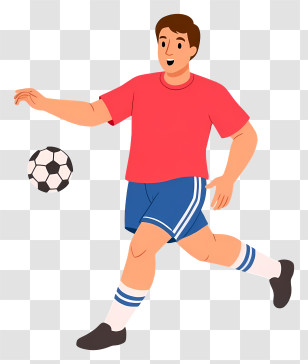 Man Playing Football - Soccer Player Kicking A Ball Transparent PNG