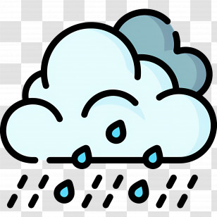 Raining Cloud - Weather Icon Of Heavy Rain Clouds Transparent PNG