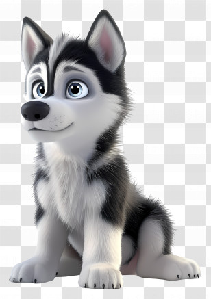 Husky Puppies - Cute Husky Puppy Sitting Transparent PNG