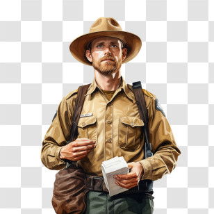 National Park Service Founders Day - Park Ranger In Uniform With Hat Transparent PNG