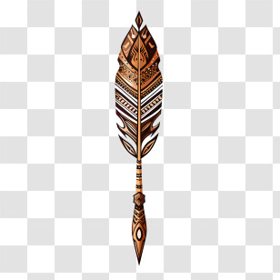 Indian Tribal Wooden Arrow - Tribal Pattern Feather Transparent PNG
